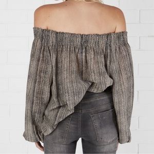 One Teaspoon Off Shoulder Hi Lo Crop Top